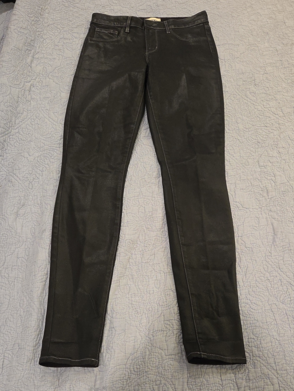 L'AGENCE Marguerite High Rise Coated Skinny Jeans Black Noir Sz 27!